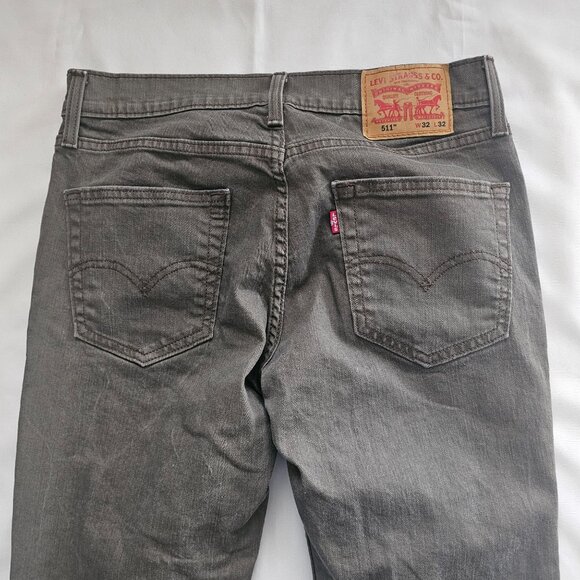 Levi Strauss & Co. Men's 511 Waterless ™ Slim Fit Denim Jeans Gray Size W32 L32 - Picture 4 of 13